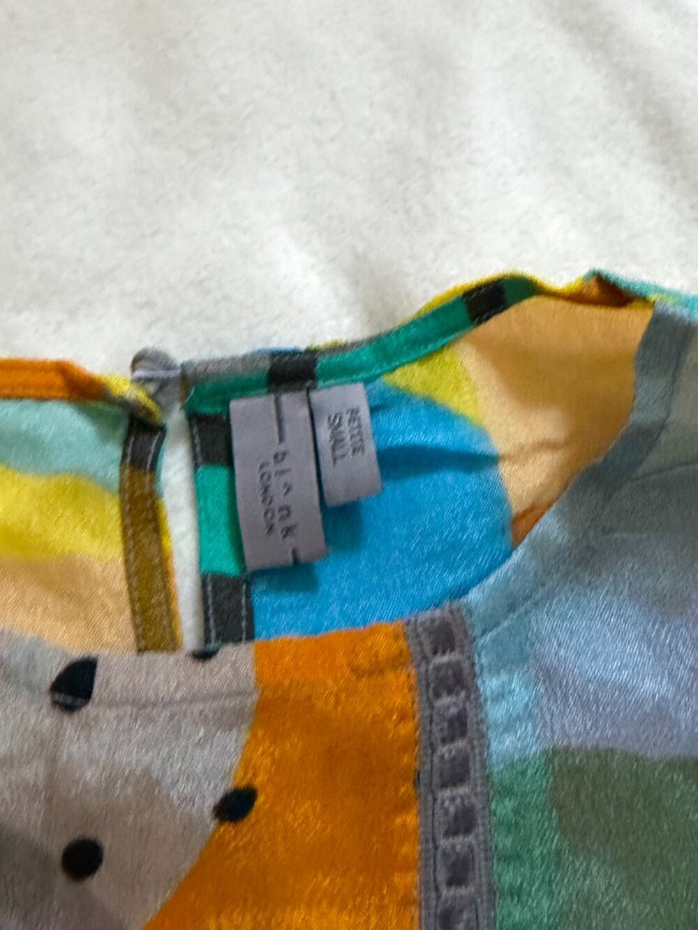 Anthropologie Bl^nk London Miranda Plant Print Peasant Top Blouse Petite Small - Picture 5 of 10